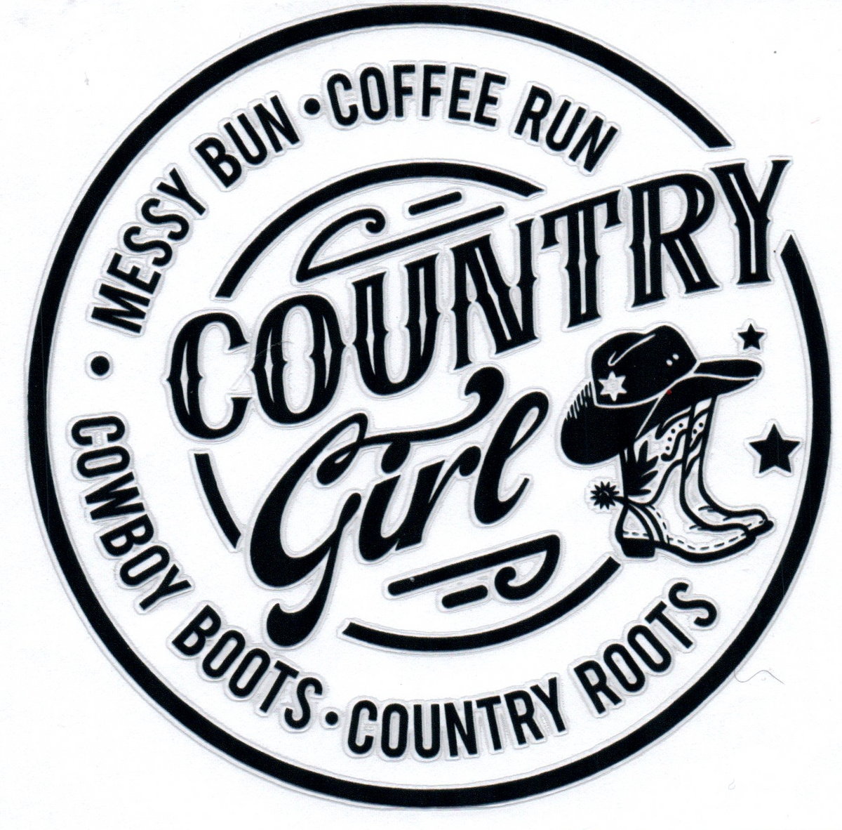 Country girl Messy bun coffee run Misc. Single Decal 120