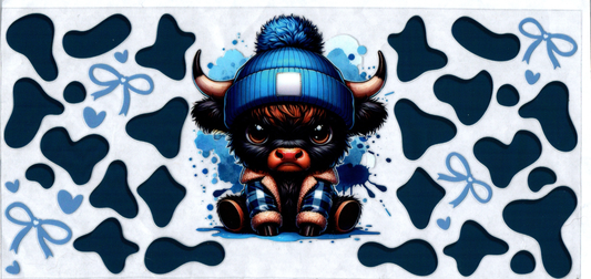 16 oz blue beanie cow 121