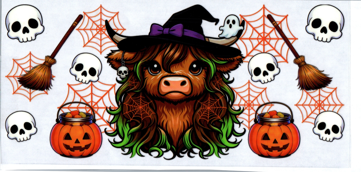 16oz highland cow witch half skulls halloween 12