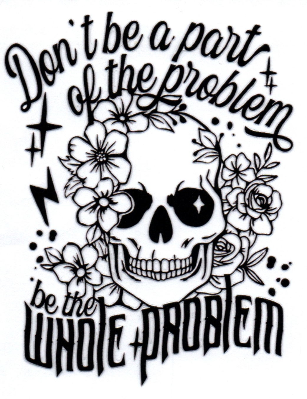 Skull Don't be part of the problem Single Decal 12