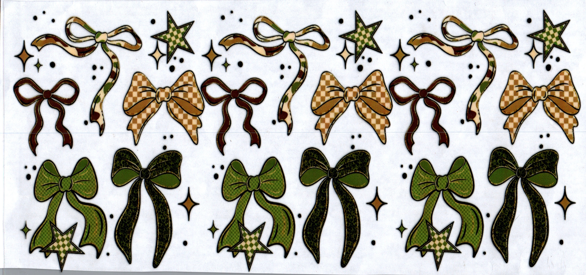 16oz green and brown bows 124
