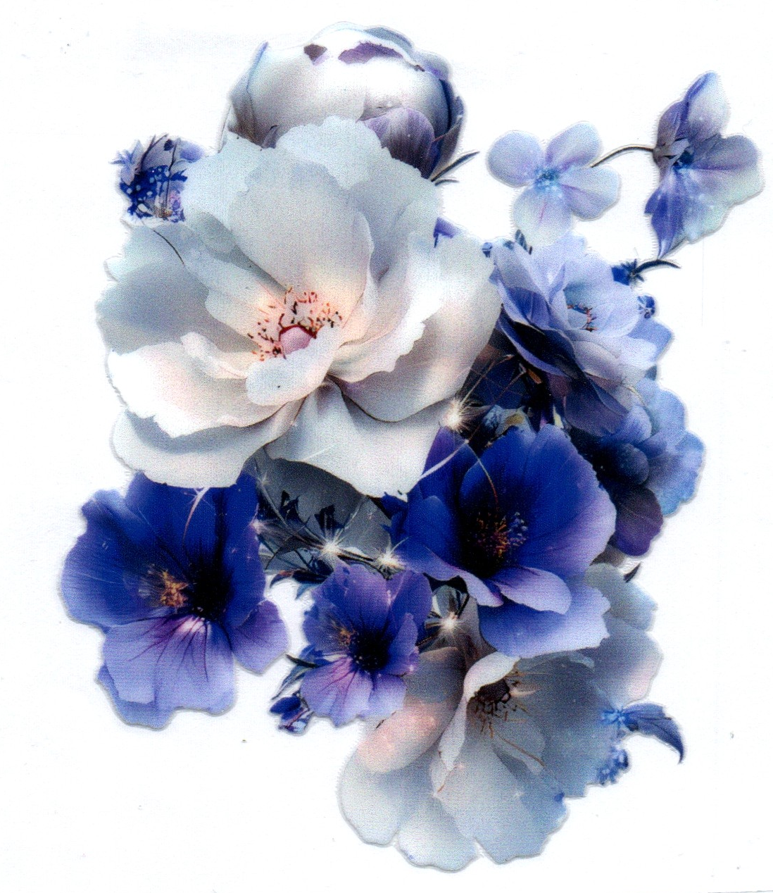 Blue/White Flowers Misc. Single Decal 124