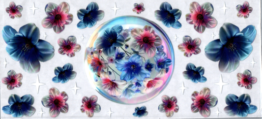 16oz Flowers in a bubble 126