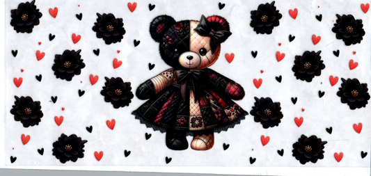16oz Patchwork 2 tone bear in dress Kids