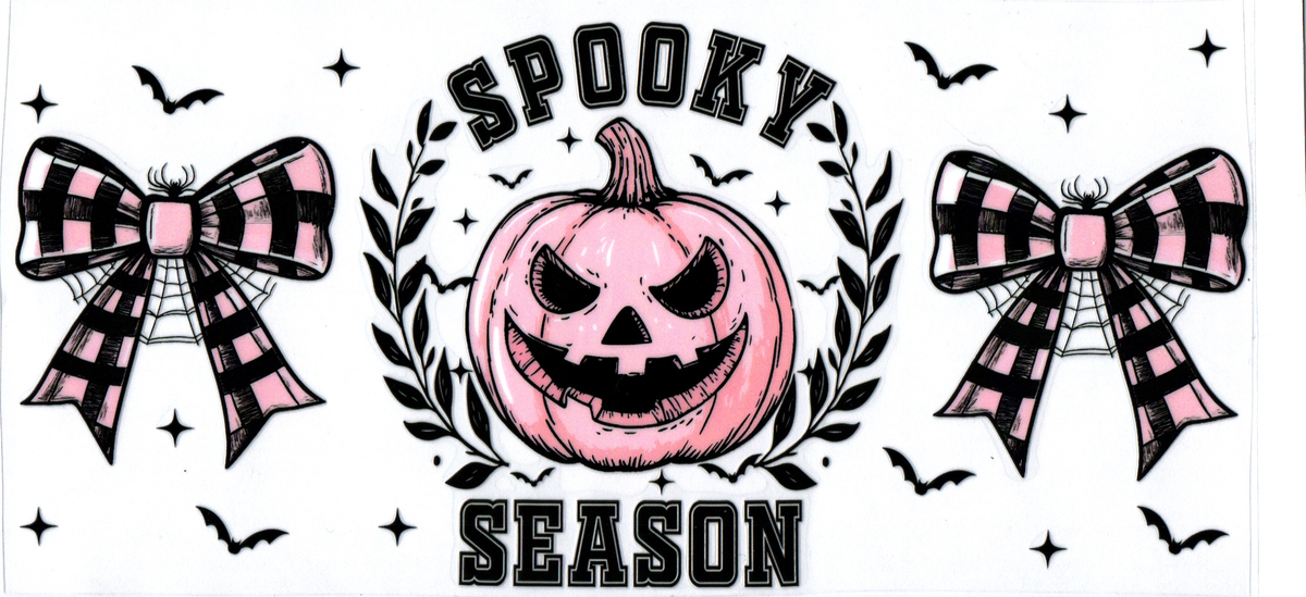 16oz spooky season pummpkin checker bow  halloween 126