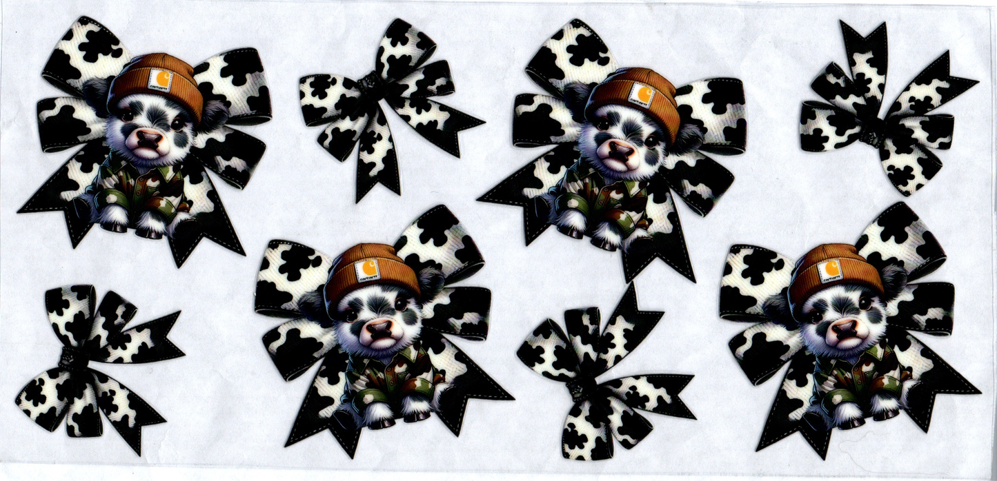 16 oz B&W spotted Chartt cows on bows 127