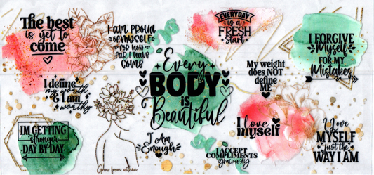 16oz Every Body Is Beautiful Inspirational