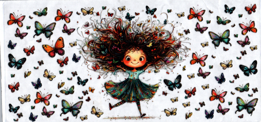 16oz Wild Hair Girl w/Butterflies Kids