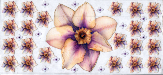 16oz Big tan and purple flower 128