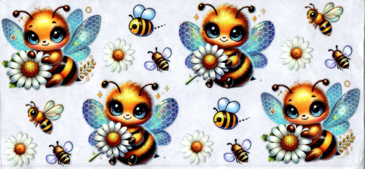 16oz Happy Bee Daisies Flowers 13