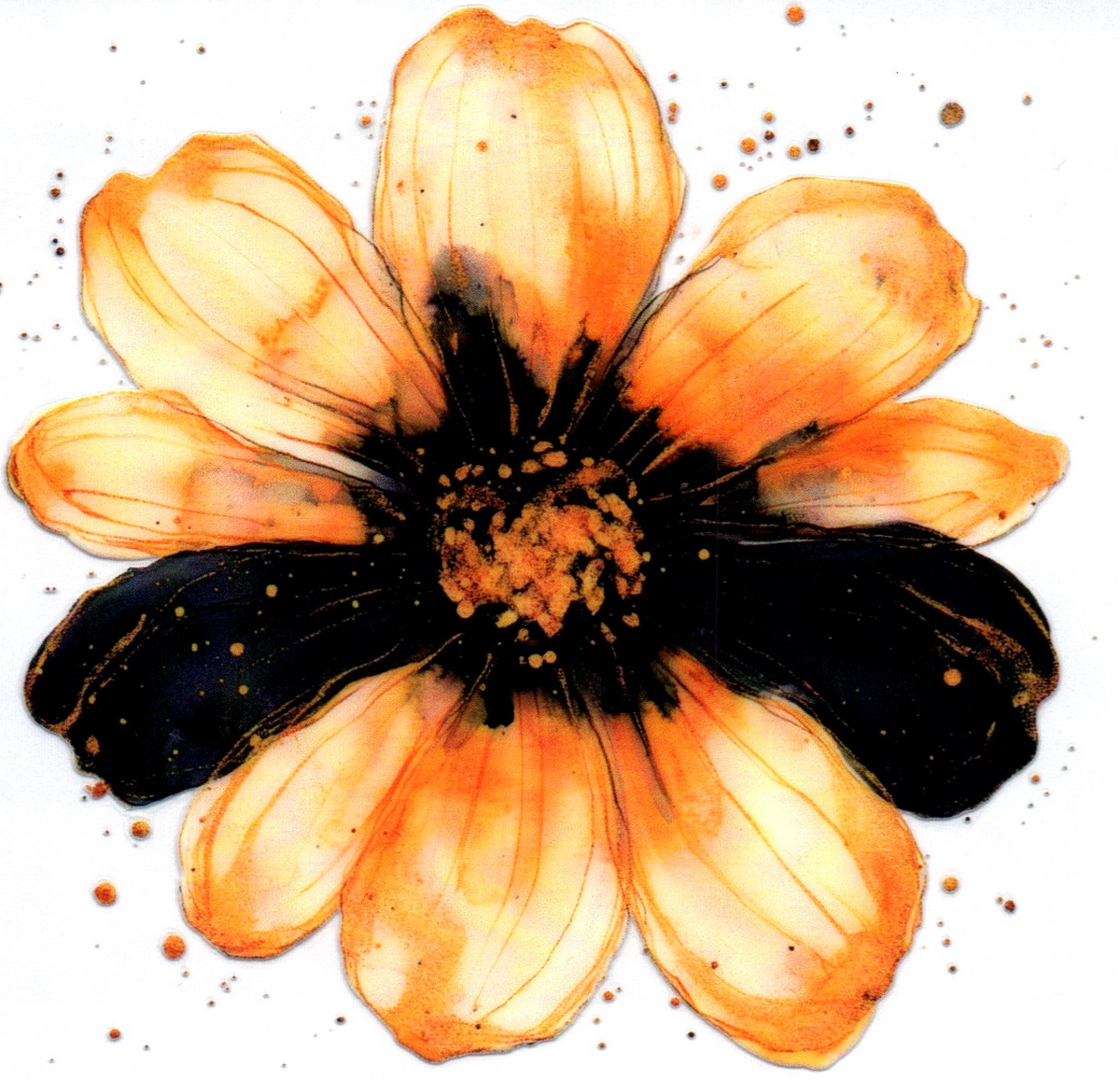 black/yellow flower Misc. Single Decal 130