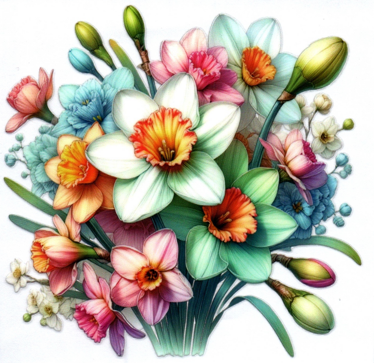 Multi-colored flowers Misc. Single Decal 131