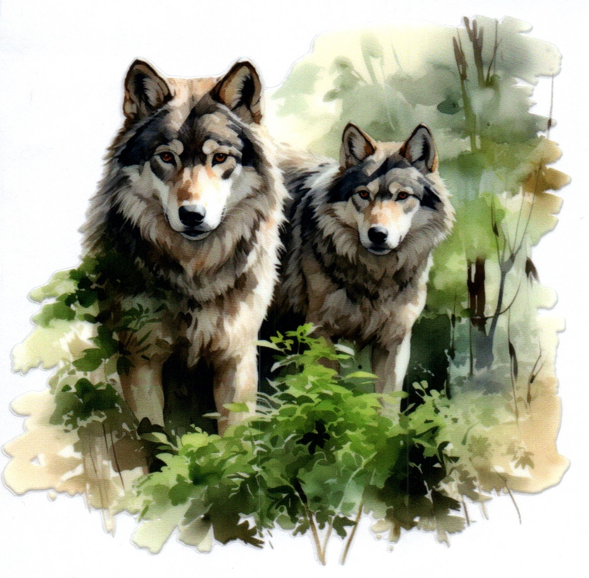 Double gray wolves 13
