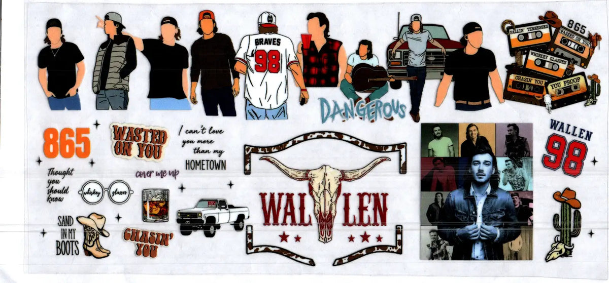 16 oz Wallen longhorn skull music 132