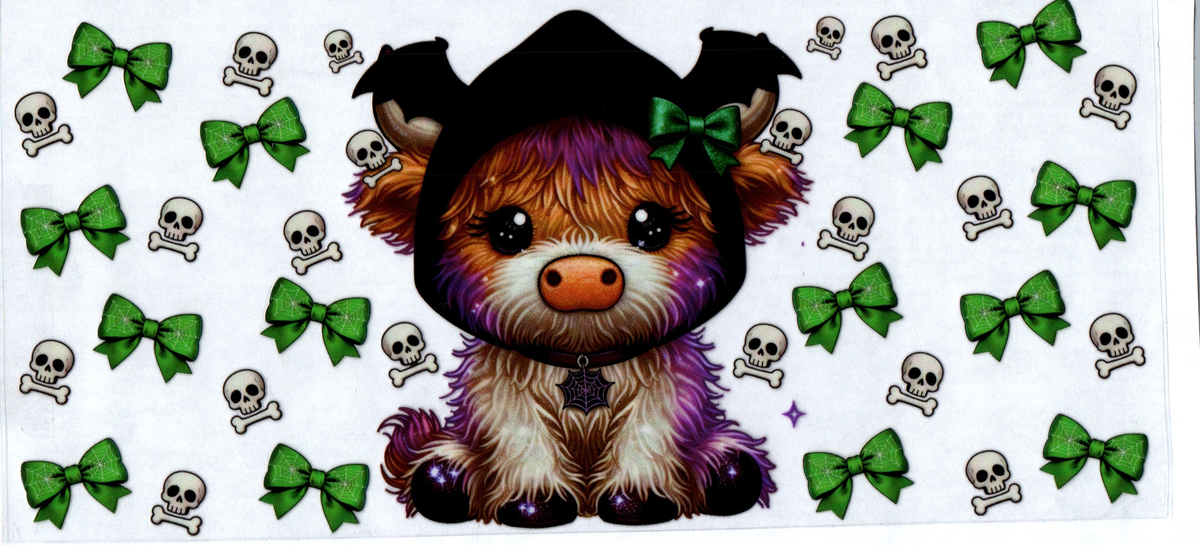 16oz highland cow bat green mini bows halloween 13