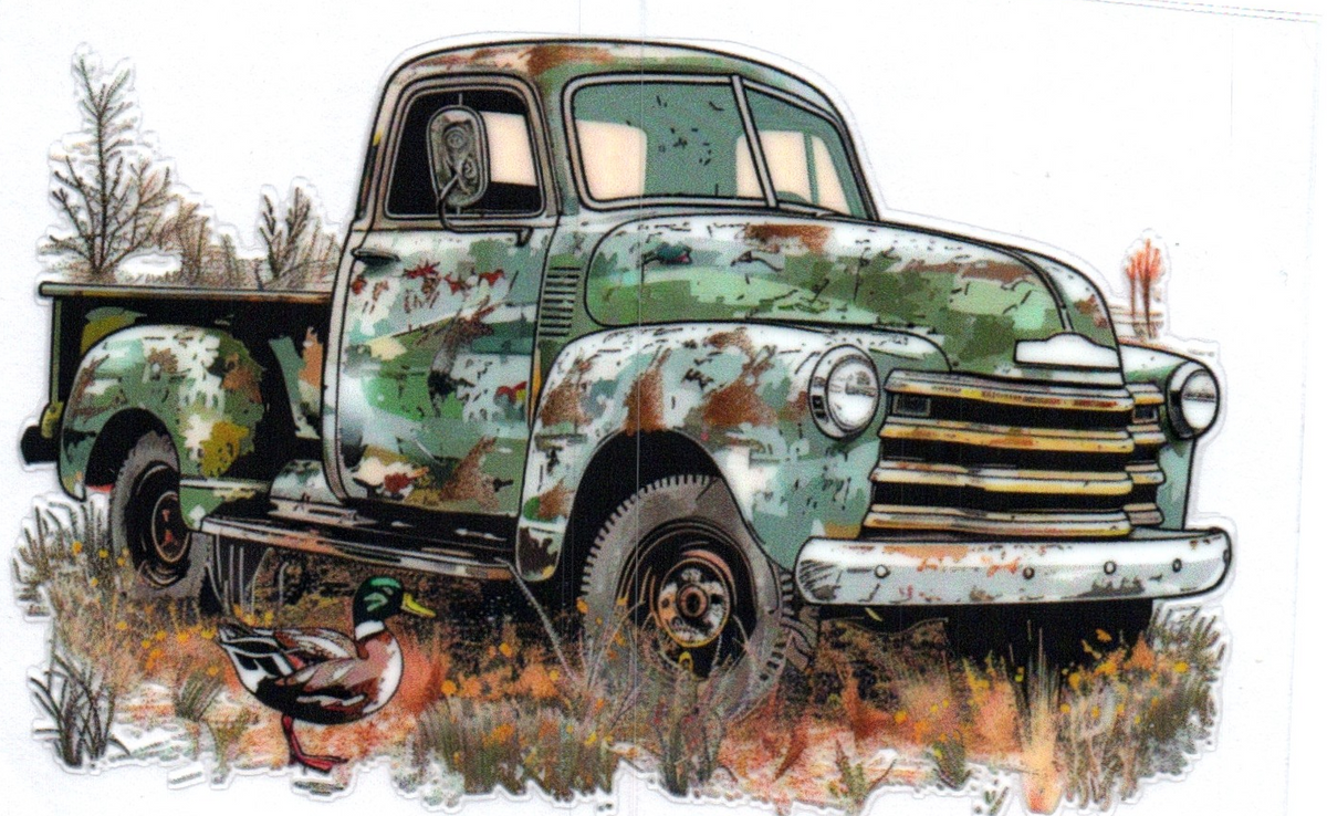 Vintage Old Time Truck Single Decal 13