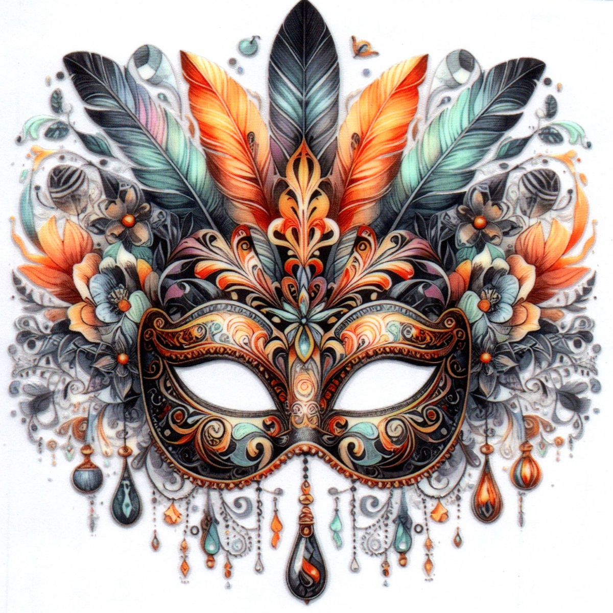 orange black mardi gras mask 13