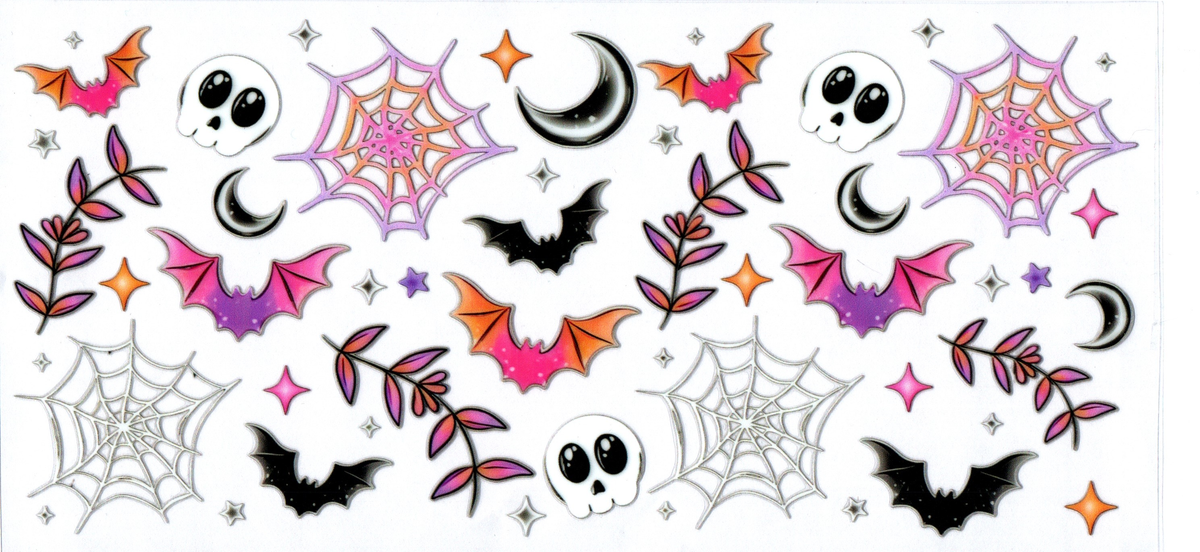 Colorful Webs and Bats 16oz