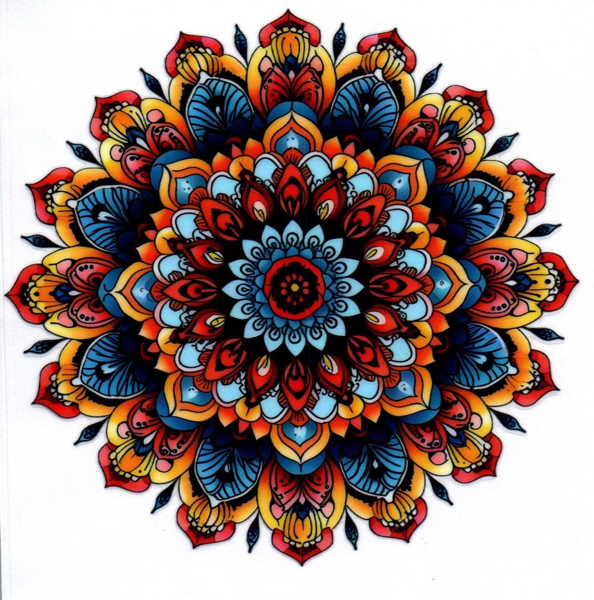 Light Blue/Yellow/Red Mandela 13 Single Decal