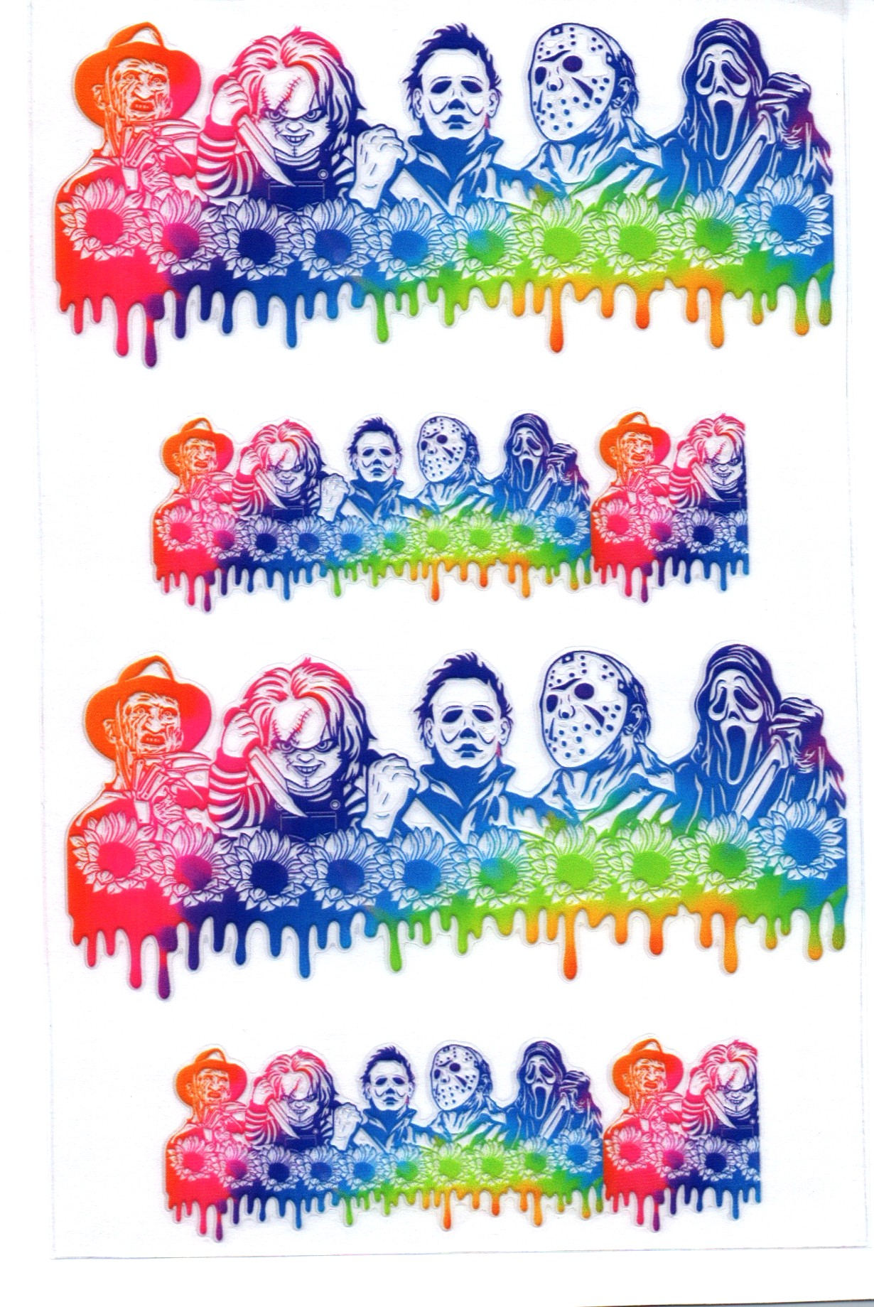 Horror Guys Rainbow colors Stanley Key Chain Wrap Double 136