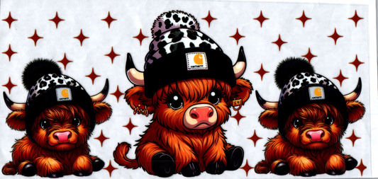 16 oz Brown cow w/B&W Chartt beanie 138