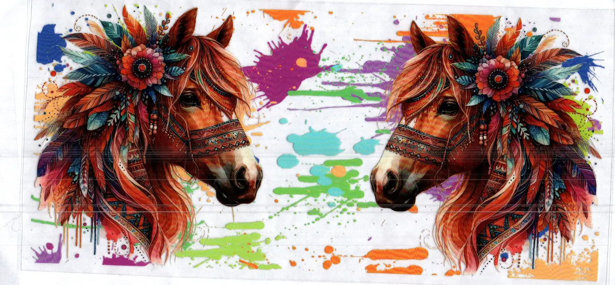 16 oz paint splatter horses misc 138
