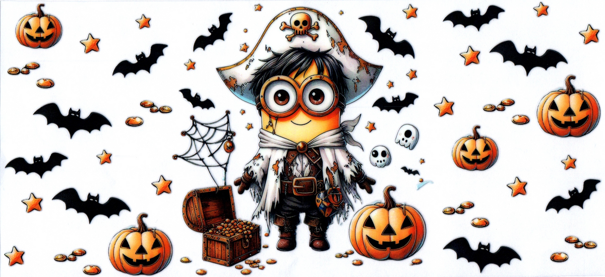 16oz Minion pirate, bats and pumpkins Halloween 14