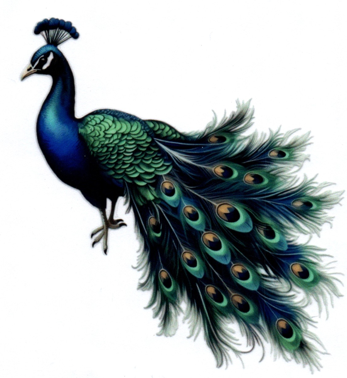 Blue/Green Peacock feather 14 Single Decal