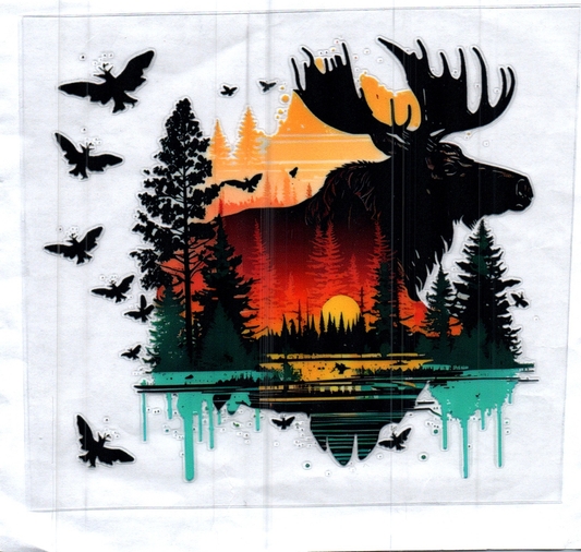 Double Exposed Moose Right Decal