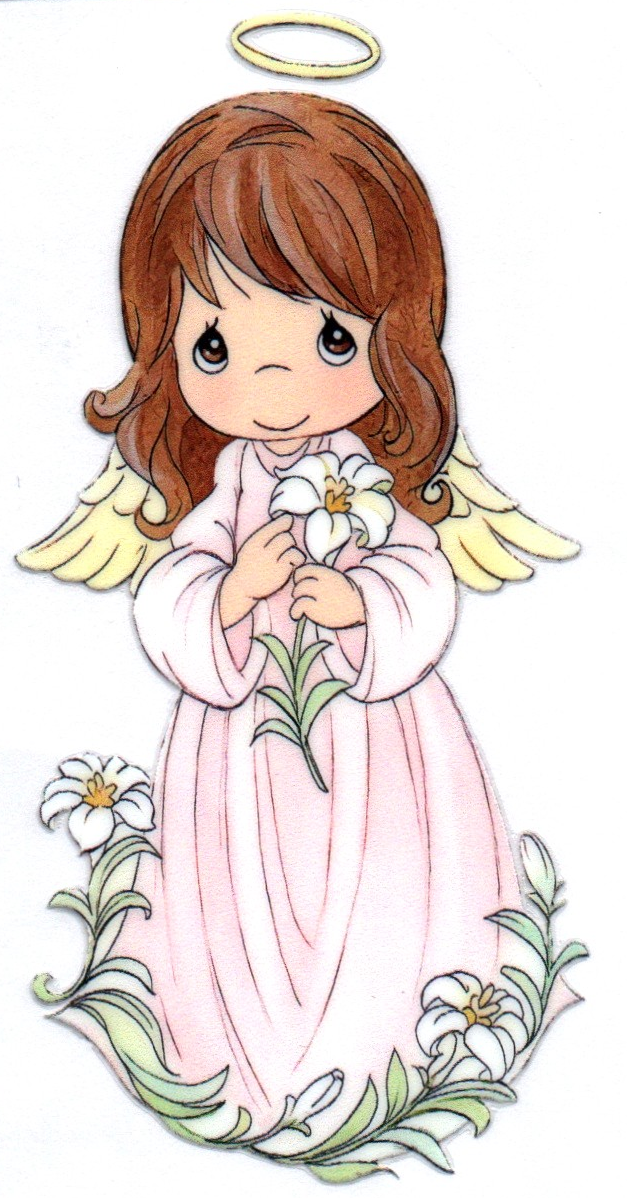 Girl Angel w/flower Precious Moments 14 Single Decal