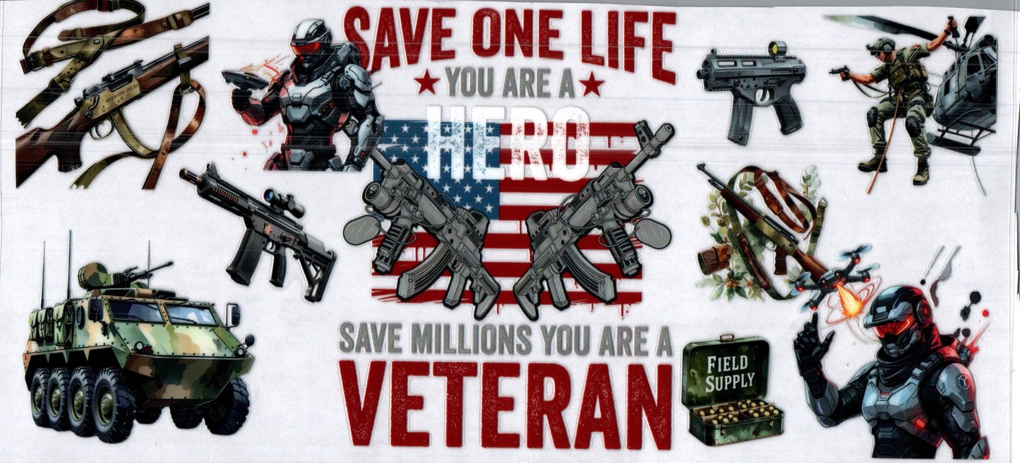 16 oz Military Save a million you are a Veteran 9
