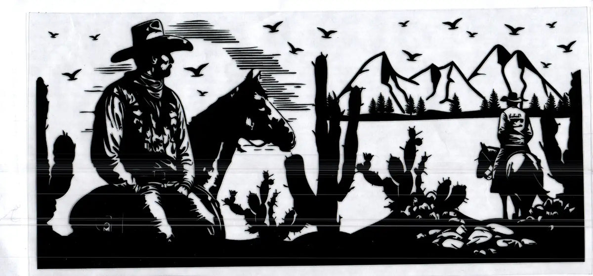 16 oz western cowboy silhouette misc 145