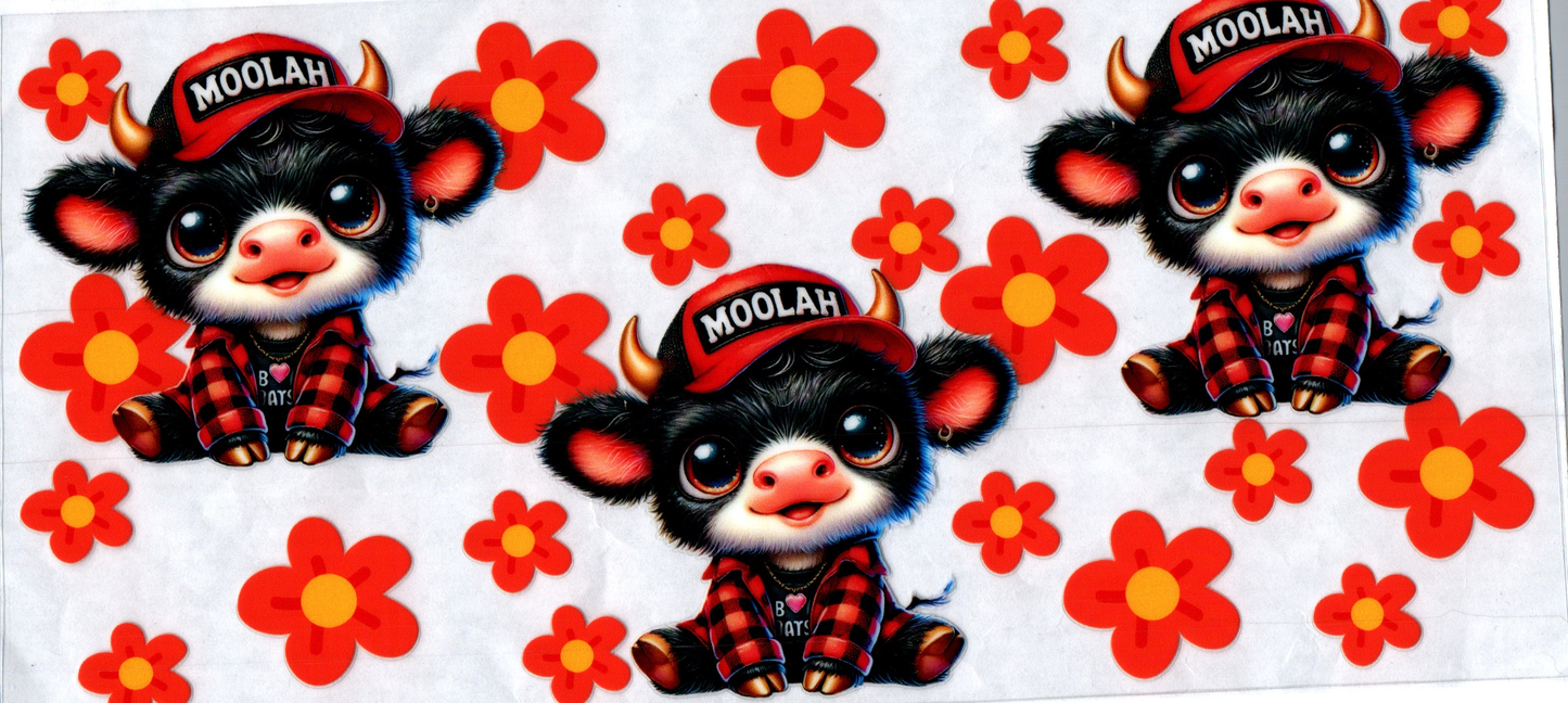 16 oz Moolah Cows w/flowers 149