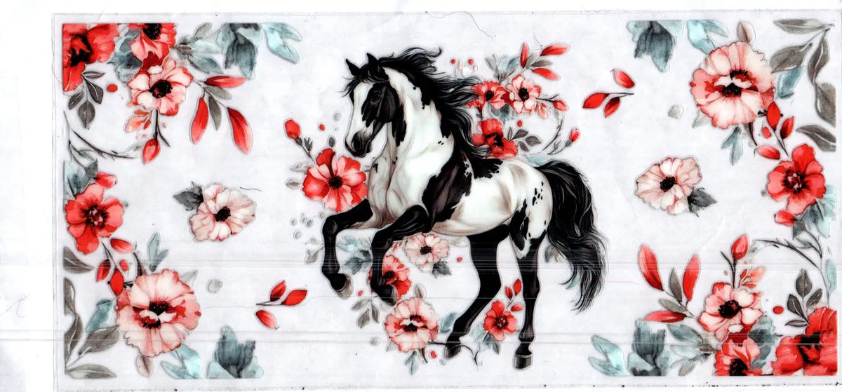 16 oz black & white horse hind legs misc 149