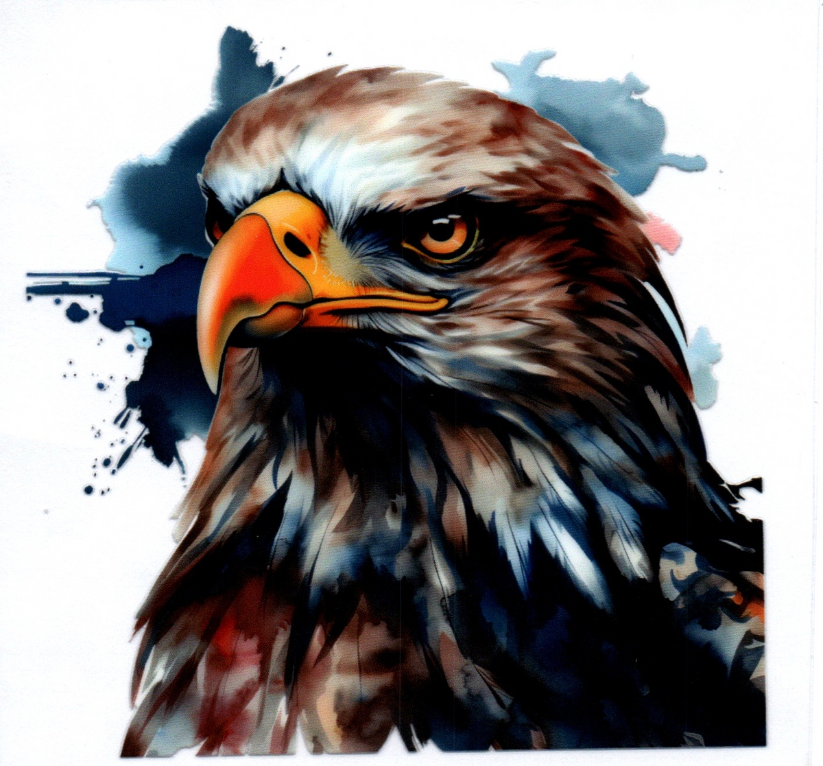 Eagle w/blue color splash Single Decal 1