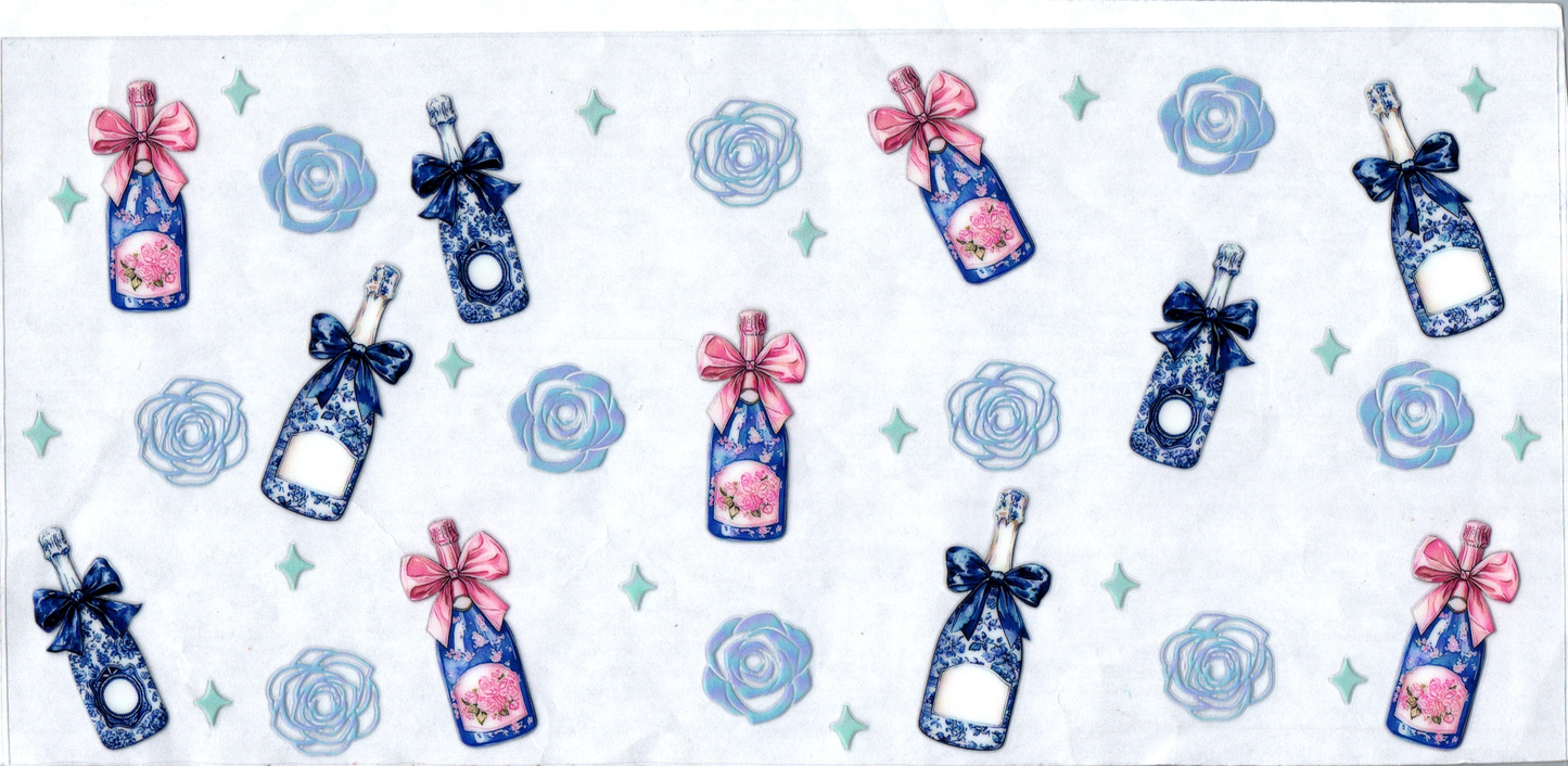 16 oz Champaign Bottles Blue Alcohol 15