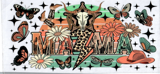 16oz Western Mama green/orange