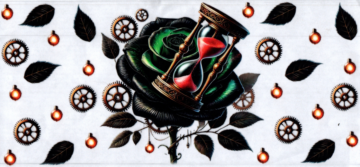 16oz Green Rose & Hourglass Steampunk 15
