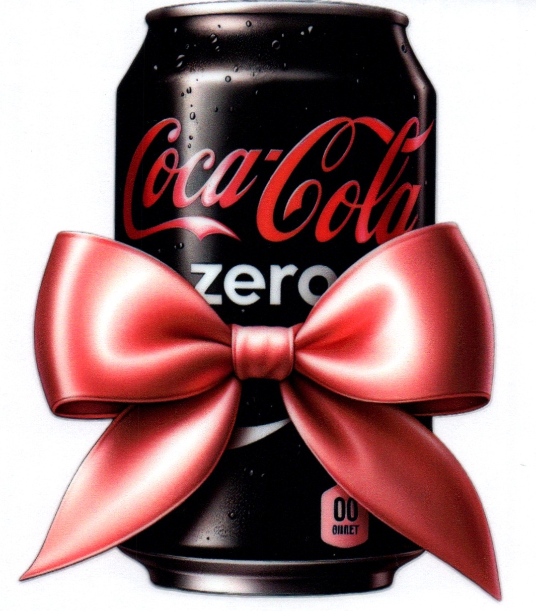 Coke Zero can w/bow Logo 15 Single Decal