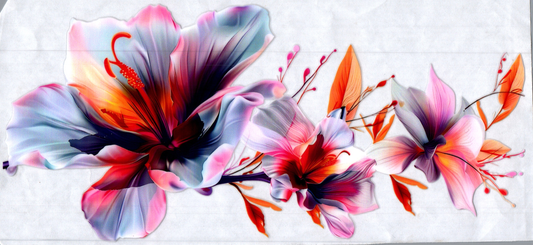 16oz Pretty Metallic Flowers 153