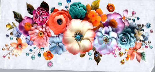 16oz Pretty colored Flowers 154