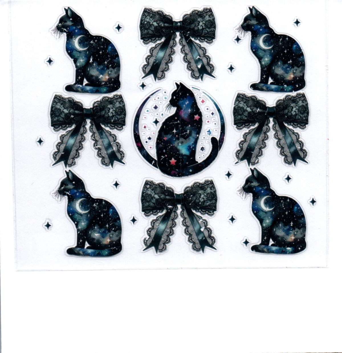 galaxy cats and bows Single Decal 154