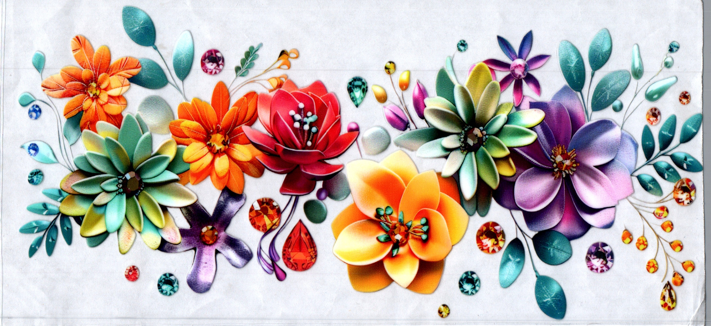 16oz Pretty colored Flowers 155