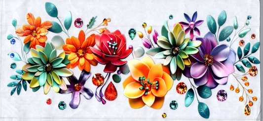 16oz Pretty colored Flowers 155