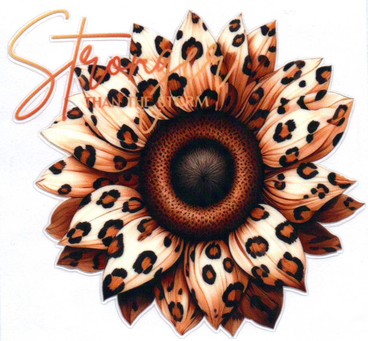 Stronger than the storm flower Single Decal 155