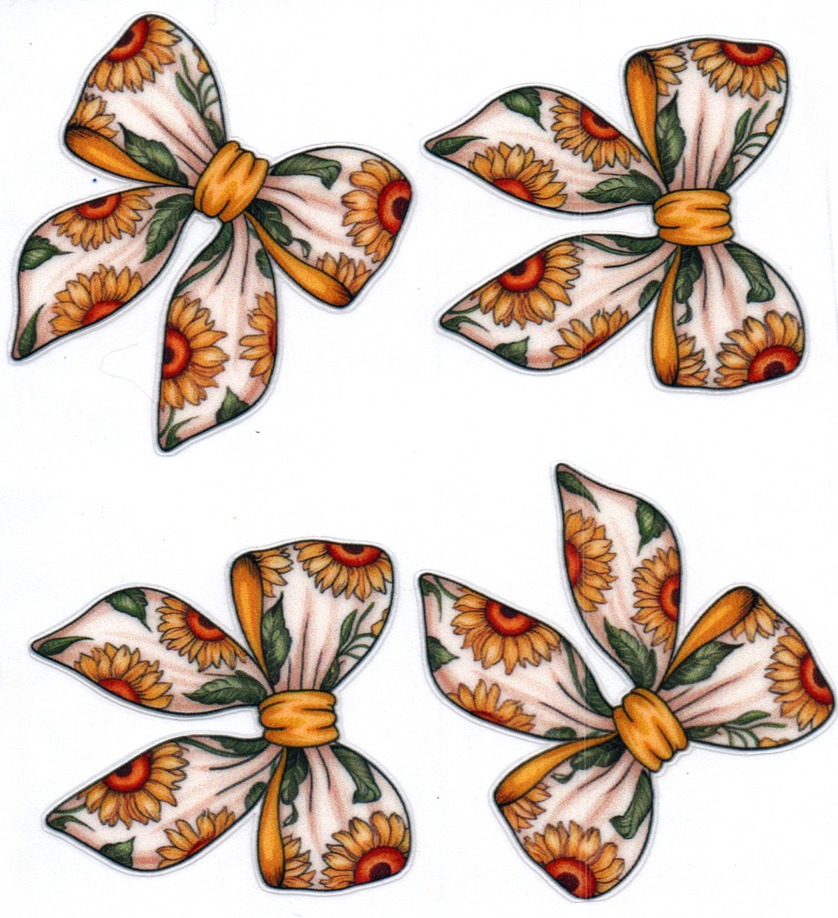 Bows w/Sunflowers Single Decal 15