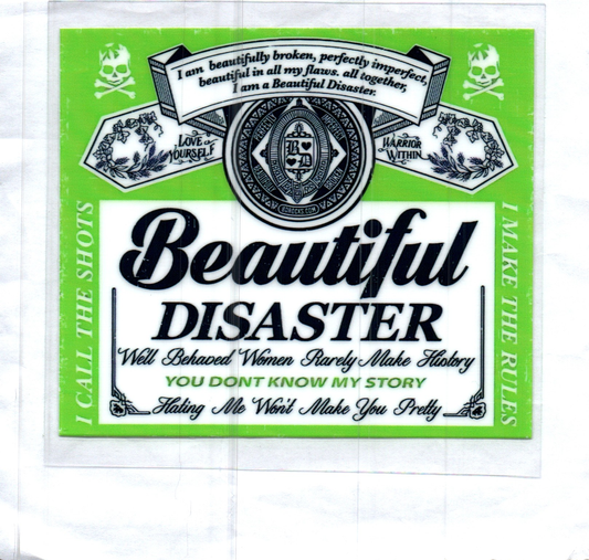 Green Beautiful Disaster Decal