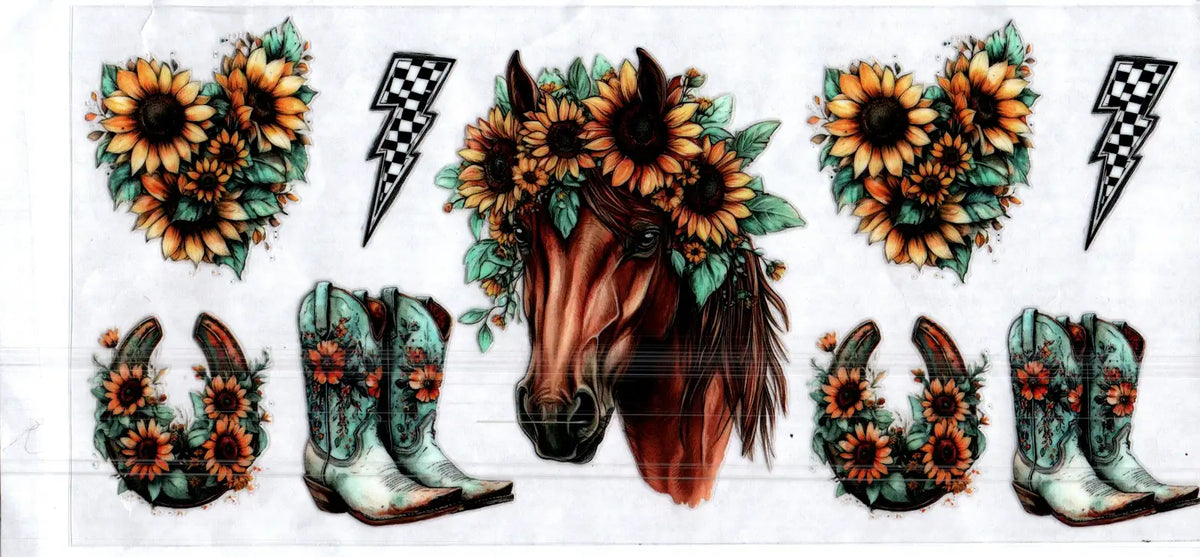 16 oz horse checkered lightning bolts misc 157