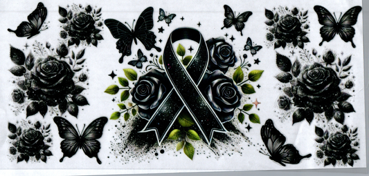 16 oz Black Awareness Ribbon 1
