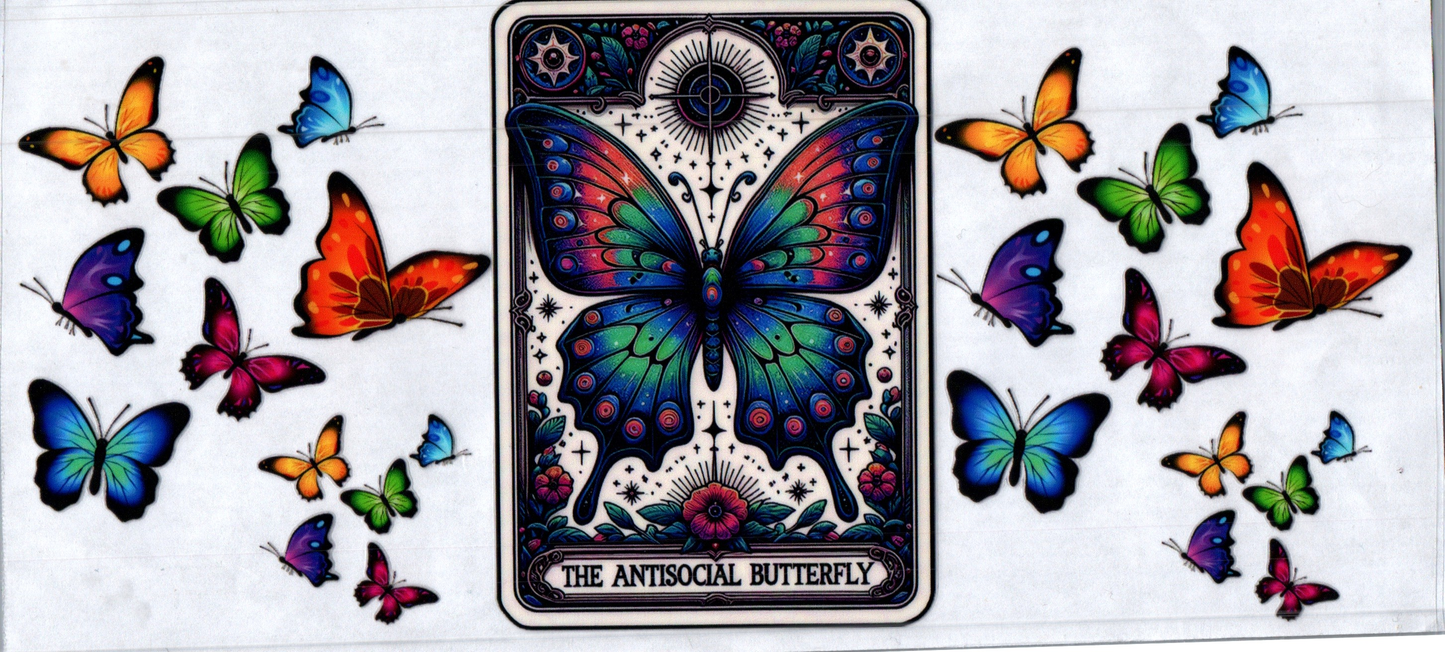 16oz Tarot card Antisocial Butterfly 16